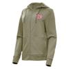 Antigua Women's Heather Olive New York Giants Seeker Full-Zip Hoodie Jacket view 1