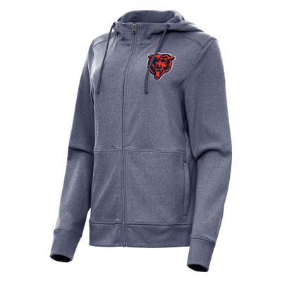 Antigua Women's Heather Navy Chicago Bears Seeker Full-Zip Hoodie Jacket
