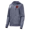 Antigua Women's Heather Navy Chicago Bears Seeker Full-Zip Hoodie Jacket view 1