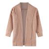 Long Open Front Cardigan for Kids Toddler Girls Solid Color Knitted Outwear Long Sleeve Thick Winter (Khaki, 4-5 Years) view 1