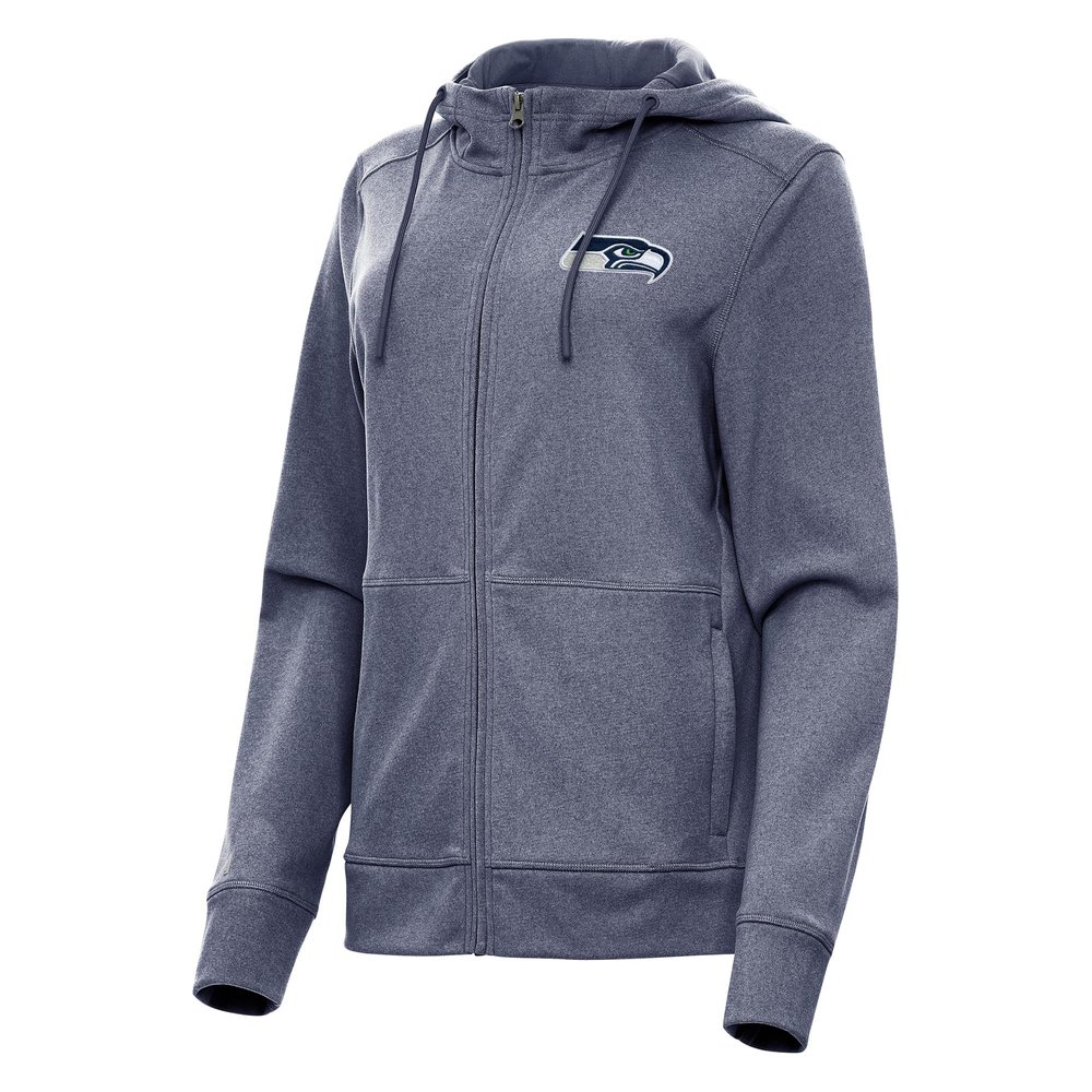 Antigua Women's Heather College Navy Seattle Seahawks Seeker Full-Zip Hoodie Jacket