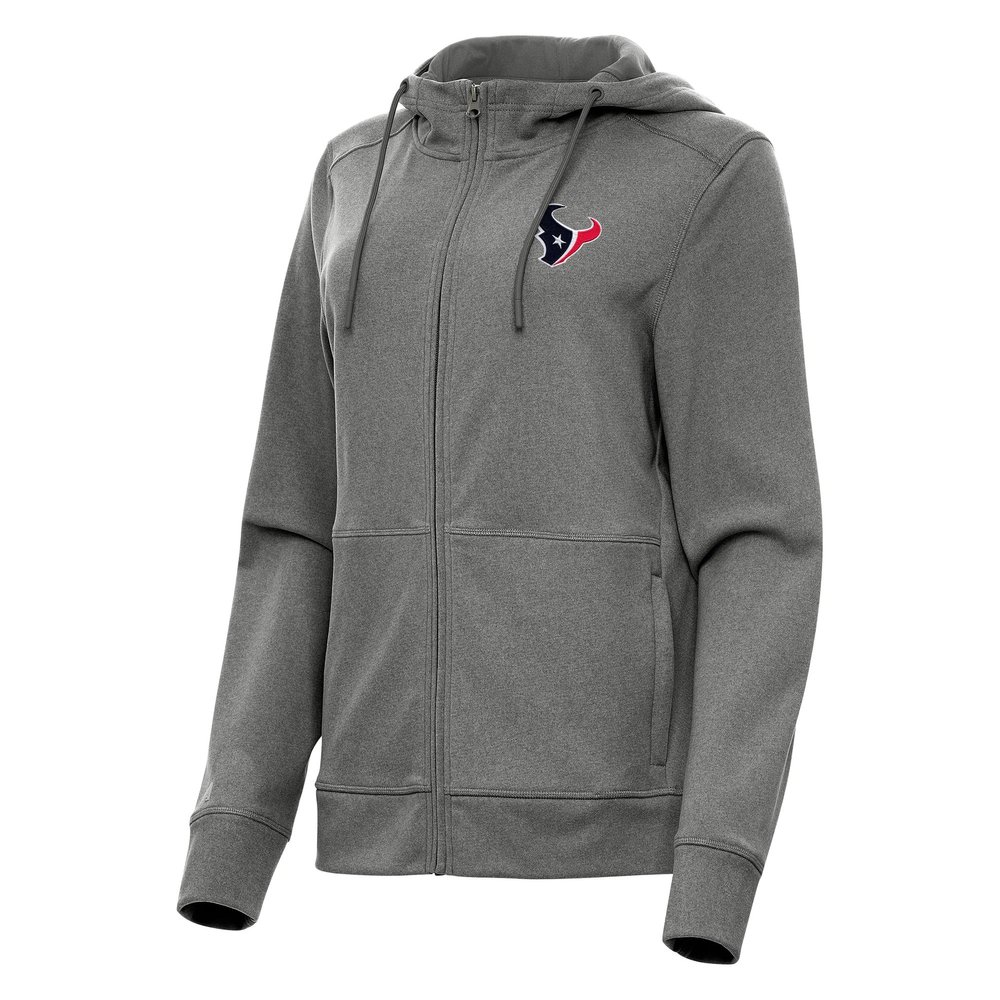 Antigua Women's Heather Charcoal Houston Texans Seeker Full-Zip Hoodie Jacket