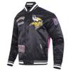 Pro Standard Men's Black Minnesota Vikings Sublimated Satin Full-Snap Jacket view 2