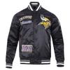 Pro Standard Men's Black Minnesota Vikings Sublimated Satin Full-Snap Jacket view 4