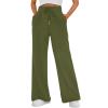 Wide Leg Sweatpants Women Baggy Drawstring High Waisted Athletic Joggers Comfy Lightweight Golf Pants with Pockets Flare Pants Loose Sweat Pants Lounge Pants Straight Leg Sweatpants For Women view 1