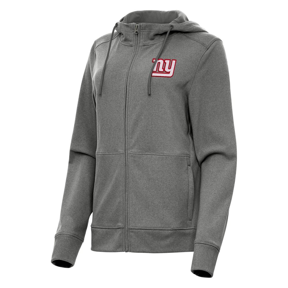 Antigua Women's Heather Charcoal New York Giants Seeker Full-Zip Hoodie Jacket