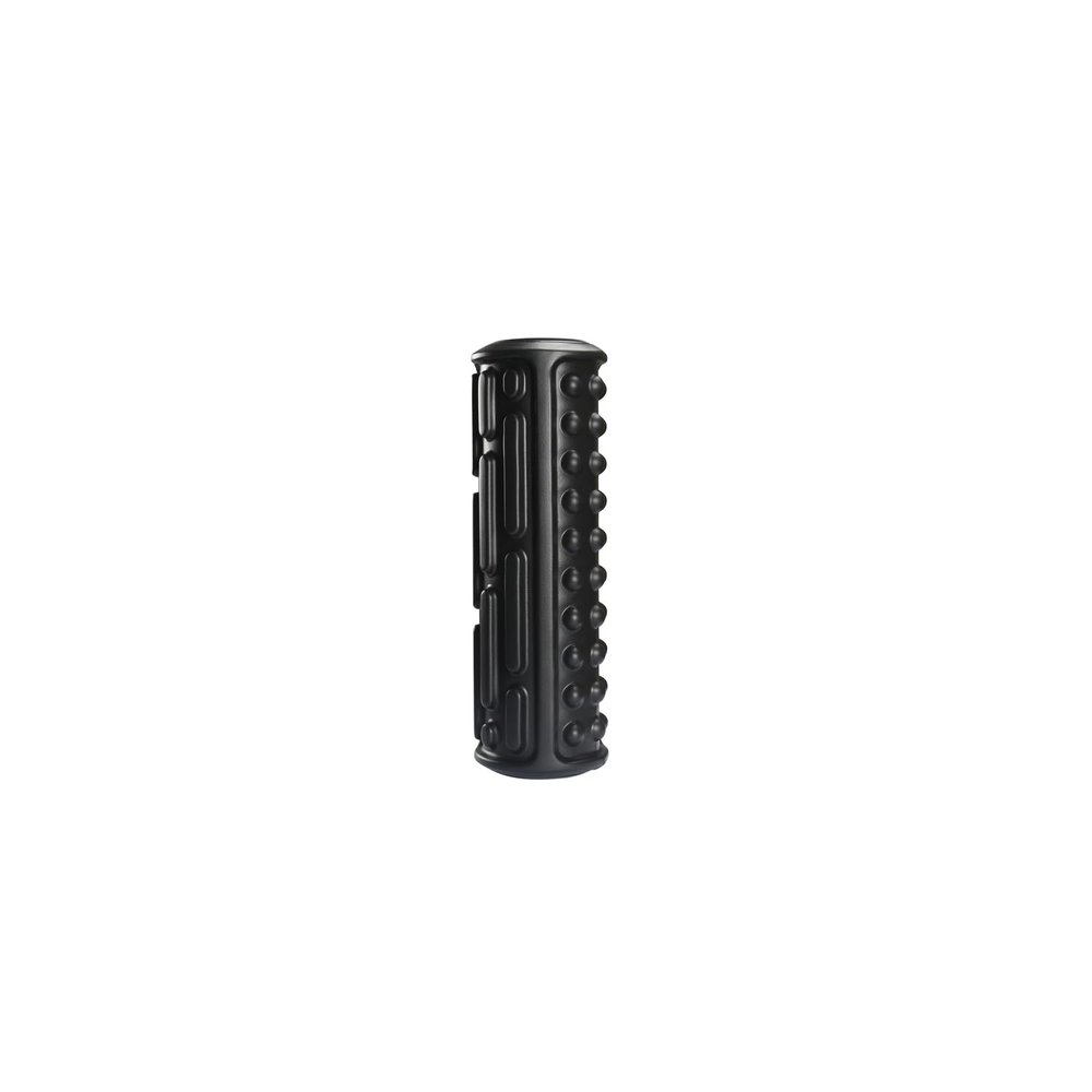 HomeStock Vibrating Foam Roller - Black Muscle Recovery Roller with Vibration & Storage - 19.5" Tri-Texture Massage Tool