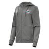 Antigua Women's Heather Charcoal Miami Dolphins Seeker Full-Zip Hoodie Jacket view 1