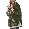 Womens Quilted Puffer Jacket Hooded Long Sleeve Zip Up Winter Coat Lightweight Warm Outerwear Tops with Pockets view 1
