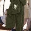 Womens Quilted Puffer Jacket Hooded Long Sleeve Zip Up Winter Coat Lightweight Warm Outerwear Tops with Pockets view 3