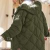 Womens Quilted Puffer Jacket Hooded Long Sleeve Zip Up Winter Coat Lightweight Warm Outerwear Tops with Pockets view 4