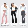 ZOOSIXX Flare Yoga Pants for Women, Crossover Soft Bootcut Leggings Grey Pink view 4