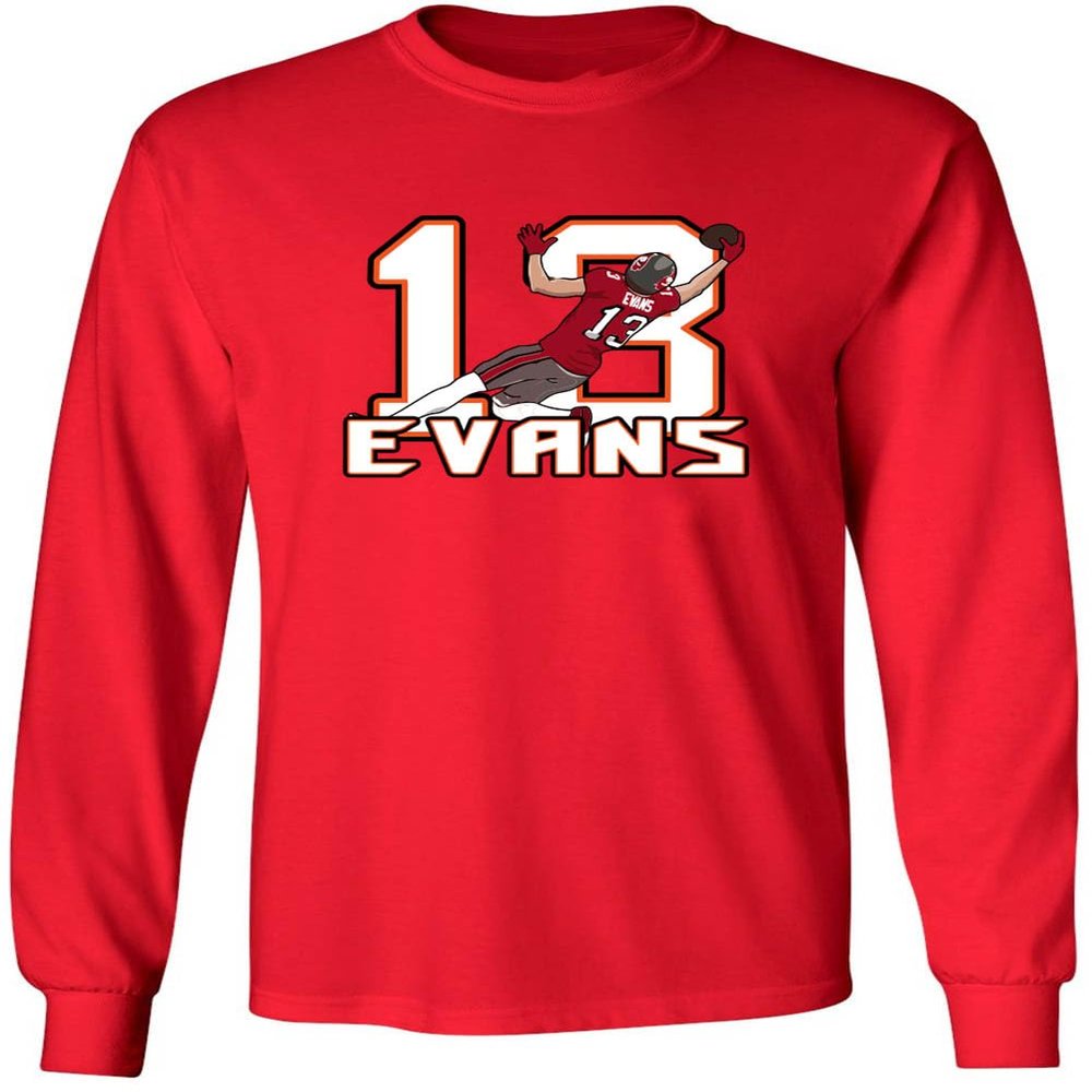 Long Sleeve Mike Evans 13 Tampa Bay Shirt T-Shirt Youth XL Red