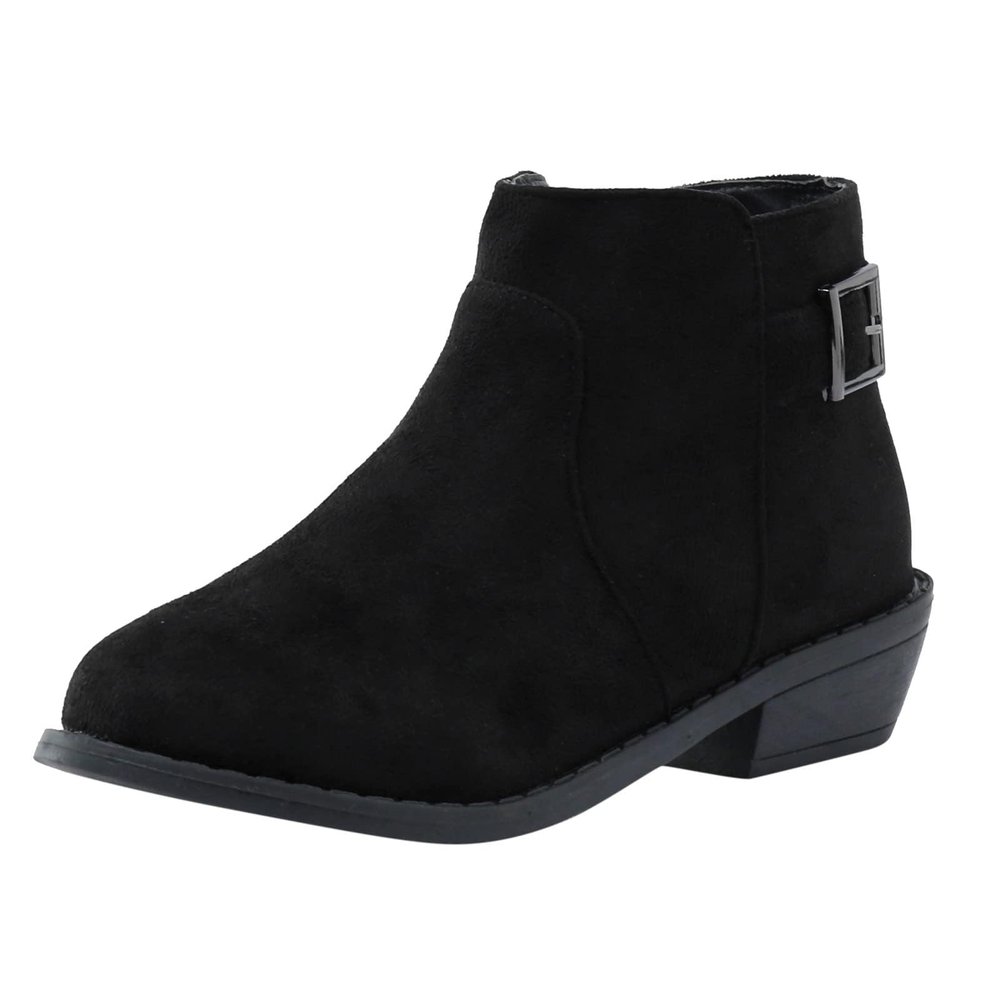 Women's Ankle Boots Low Stacked Chunky Heels Zipper Round Toe Slip on Chelsea Booties Winter Leopard Fashion Boots