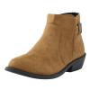 Women's Ankle Boots Low Stacked Chunky Heels Zipper Round Toe Slip on Chelsea Booties Winter Leopard Fashion Boots