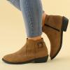 Women's Ankle Boots Low Stacked Chunky Heels Zipper Round Toe Slip on Chelsea Booties Winter Leopard Fashion Boots view 2