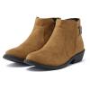 Women's Ankle Boots Low Stacked Chunky Heels Zipper Round Toe Slip on Chelsea Booties Winter Leopard Fashion Boots view 4