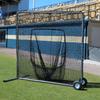 Cimarron Sports Premier 7'x7' #42 Training Sock Net with 2" - 13 Gauge Steel Frame and Durable 10" Built-in Wheels for Hitting and Throwing Drills view 1