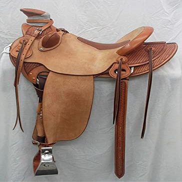 BNB International Handmade Wade Tree A Fork Roping Ranch Work Premium Western Saddles for Horses Leather Equestrian Trail Horse Saddles Tack Size: 10"-18" inches Seat Available MO120 (17.5)