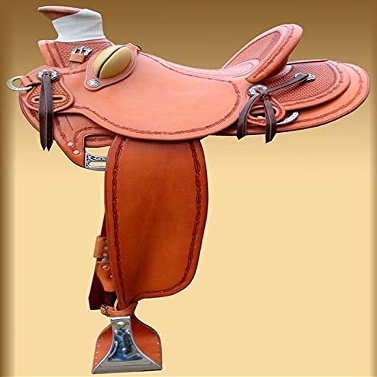 BNB International Handmade Wade Tree A Fork Roping Ranch Work Premium Western Saddles for Horses Leather Equestrian Trail Horse Saddles Tack Size: 10"-18" inches Seat Available MO122 (12)