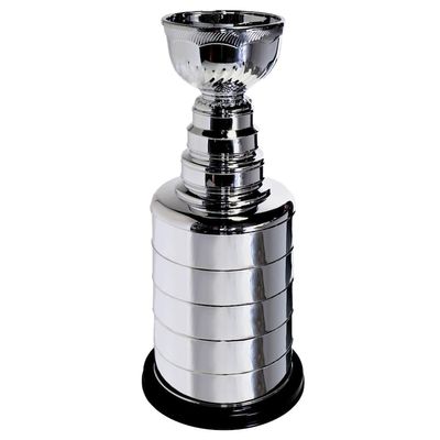 LNGODEHO 10inch Silver Ice Hockey Champion Trophy, Miniature Stanley Cup Replica, Chrome Silver Hockey Fans Players Coaches Collectors Gift