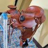 A H SADDLERY Wade Tree A Western Leather Roping Ranch Work Bucking Rolls are Attached Horse Saddle Seat Size 10" Inches M-310-(10"-13") view 2