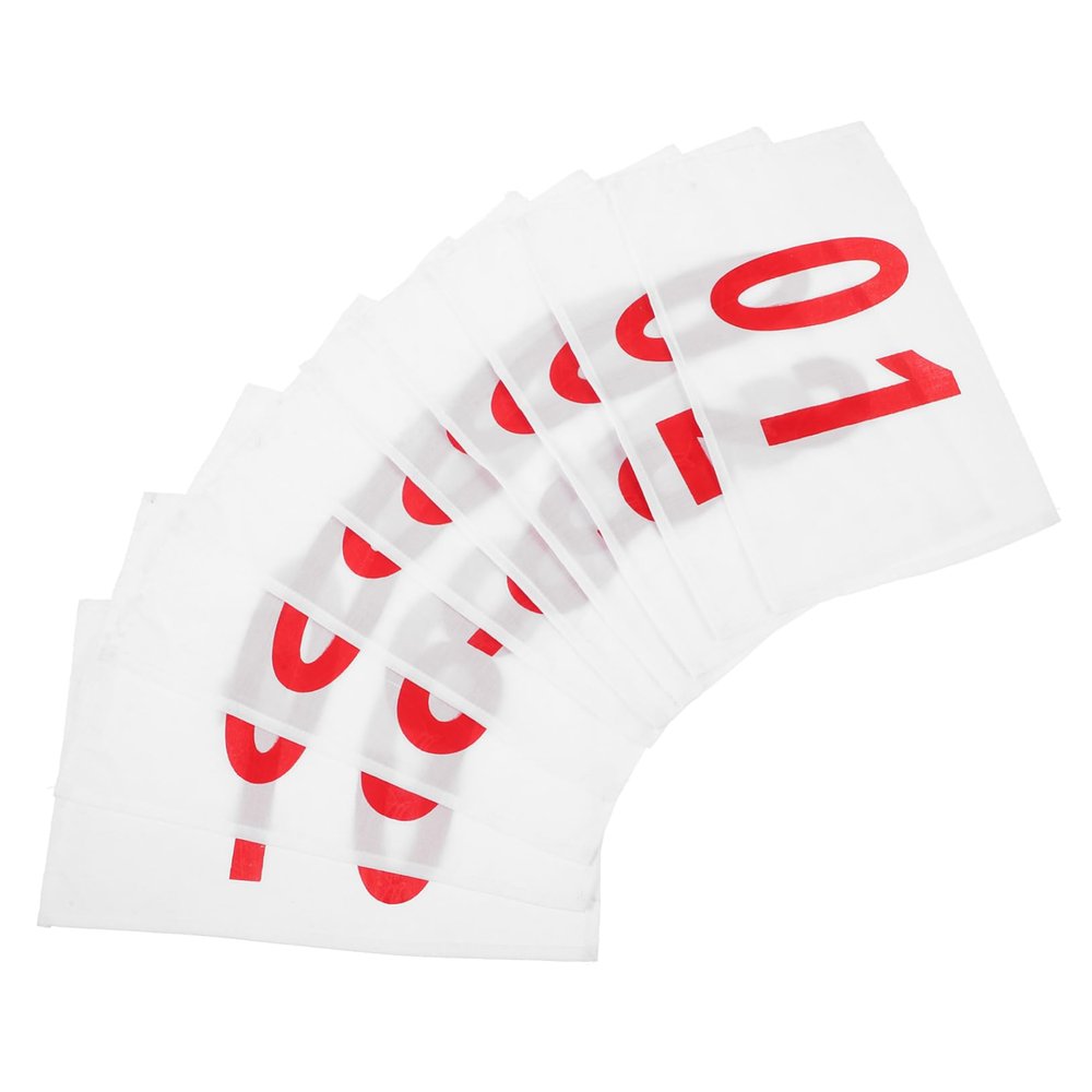 BIUDECO 10 Sheets Polyester Cotton Race Bibs Bib Numbers for Sports Games for Athletes Referees