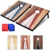 GoSports 3 x 2 ft Cornhole Board Set - Portable Outdoor Toss Game for Adults & Family - Includes Set of 8 Bean Bags with Built-in Storage - Rustic view 1