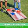 GoSports 3 x 2 ft Cornhole Board Set - Portable Outdoor Toss Game for Adults & Family - Includes Set of 8 Bean Bags with Built-in Storage - Rustic view 2