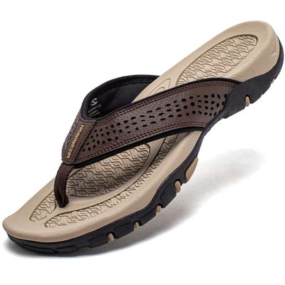 PowerTRC Men's Flip Flops Beach Sandals Indoor And Outdoor Thong Sandals Sport And Casual Wear