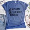 EVERTREE CLOTHING My Goal is to Deny Yours Hockey V-Neck T-Shirt, Unisex Men's Ice Hockey Goalie Canadian Winter Sports, Heather Royal Blue, Large view 2