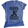EVERTREE CLOTHING School is Important Hockey is Importanter V-Neck Tshirt, Unisex Men's Ice Hockey Parent Sports Canada, Heather Royal Blue, XX-Large view 1