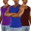 ToBeInStyle Men's 3 Pack A-Shirt Tank Top - Brown/Purple/Royal - 3XL view 1