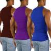 ToBeInStyle Men's 3 Pack A-Shirt Tank Top - Brown/Purple/Royal - 3XL view 2