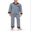 Adam Baker Men's Long Sleeve Button Down Woven Broadcloth Pajama Set, Blue, M view 1