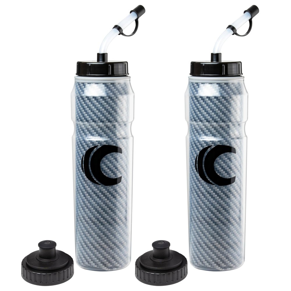 Cannon Sports 28oz Insulated Squeeze Water Bottle with Straw, Leak Proof Lids, 2 lids (Straw and Squeeze), Double Wall Insulation, Wide Mouth, BPA-Free (2 Pack) (Black)