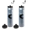 Cannon Sports 28oz Insulated Squeeze Water Bottle with Straw, Leak Proof Lids, 2 lids (Straw and Squeeze), Double Wall Insulation, Wide Mouth, BPA-Free (2 Pack) (Black)