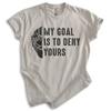 EVERTREE CLOTHING My Goal is to Deny Yours Hockey T-Shirt, Unisex Men's Shirt, Ice Hockey Goalie Canadian Winter Sports, Light Silk Gray, XX-Large view 1