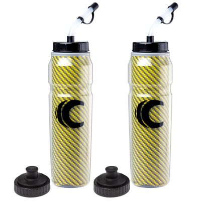Cannon Sports 28oz Insulated Squeeze Water Bottle with Straw, Leak Proof Lids, 2 lids (Straw and Squeeze), Double Wall Insulation, Wide Mouth, BPA-Free (2 Pack) (Yellow)