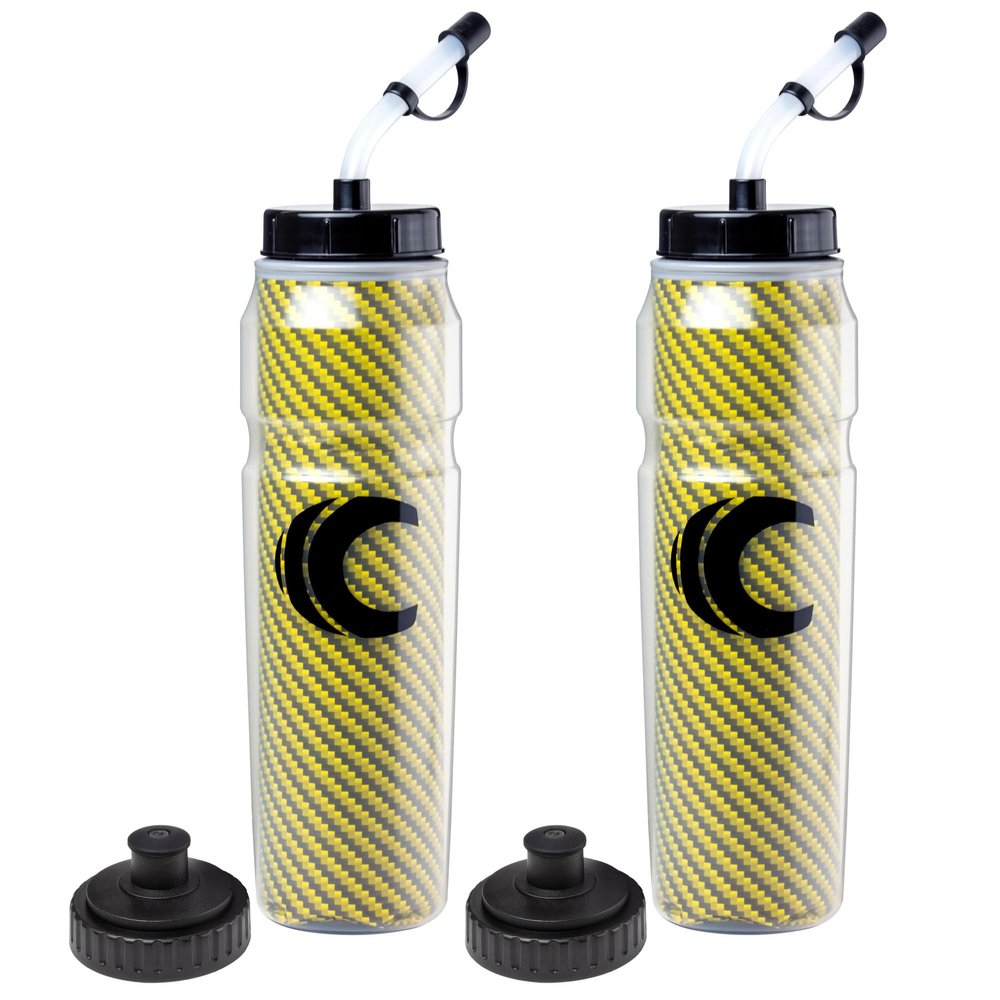 Cannon Sports 28oz Insulated Squeeze Water Bottle with Straw, Leak Proof Lids, 2 lids (Straw and Squeeze), Double Wall Insulation, Wide Mouth, BPA-Free (2 Pack) (Yellow)