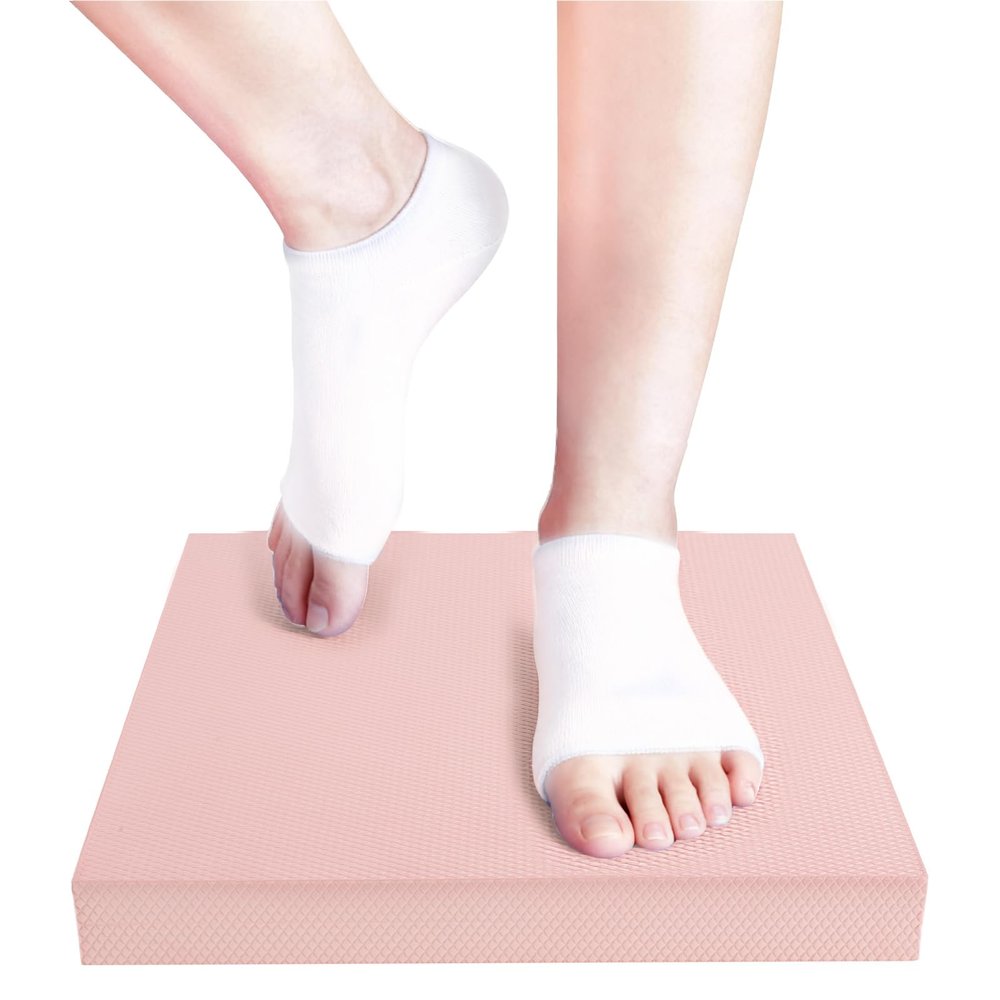 MBKHFLL Exercise Balance PadBalance Foam Mat for Physical Therapy Equipment & Strength Stability Training, Slip Resistant Foam Mat for Yoga, Pilates, MeditationGardening knee pads (Pink)