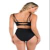La Blanca Women's High Neck Midkini Swimsuit Top, Black//Fluid Lines, 6 view 2