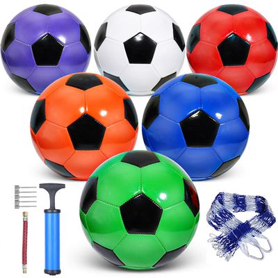 DHYLRICHER 6-Pack Christian Charity Donation Soccer Balls with Pump, Official Size 3, Deflated Bulk Set for Samaritan's Purse Operation Christmas