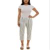 Zac & Rachel Women's Pull-On Slim Leg Crop Pant, Ivory/Navy, 14 view 1