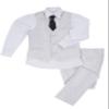 Boy's Linen Suit, Boys' Formal Suit Set with Vest Pants and Tie, Boys Formal Dresswear Vest Set, Toddler Boy Vest Set Size 10 White view 1