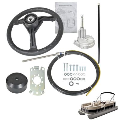 munirater SS13713 13FT Boat Rotary Steering System Outboard Kit Replacement for Yachts Fishing Boats