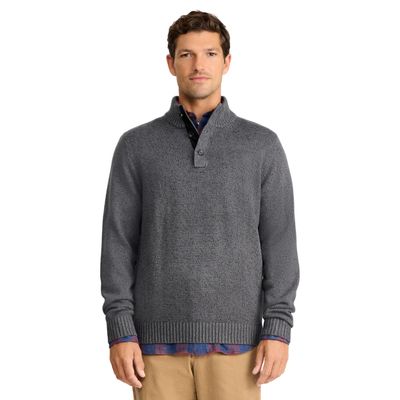 Izod Men's Button Mock Sweater, Iron Gate, XX-Large