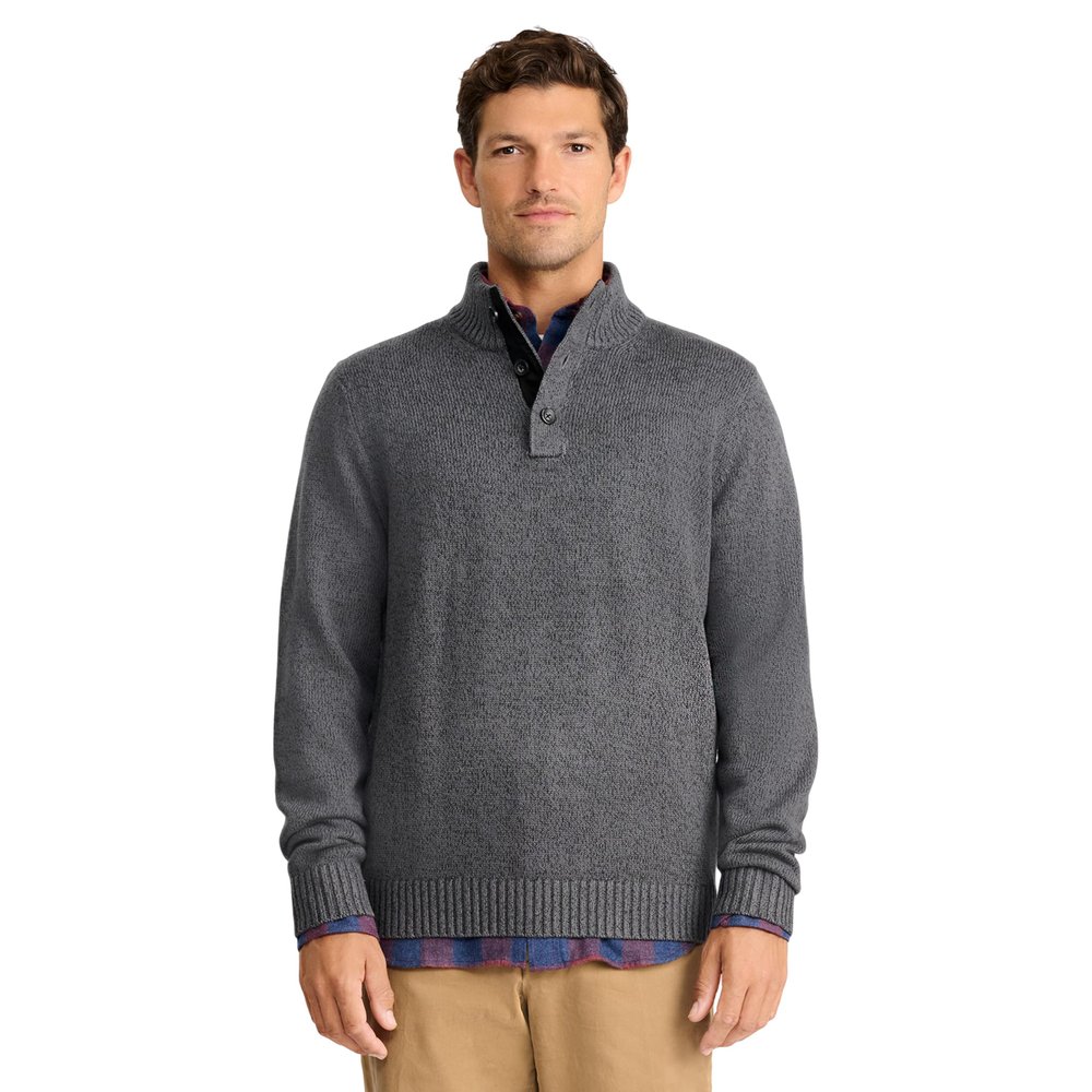 Izod Men's Button Mock Sweater, Iron Gate, XX-Large