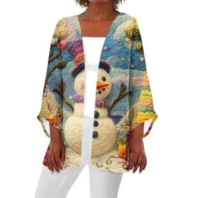Christmas Outfits for Women 2024 Fall Long Sleeve Kimono Cadigans Christmas Cardigan Sweaters for Women Plus Size Top Winter Outfits Cardigans Lightweight Open Front Blue S