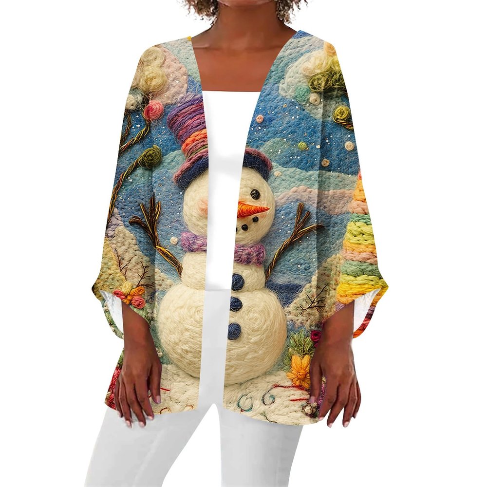 Christmas Outfits for Women 2024 Fall Long Sleeve Kimono Cadigans Christmas Cardigan Sweaters for Women Plus Size Top Winter Outfits Cardigans Lightweight Open Front Blue S
